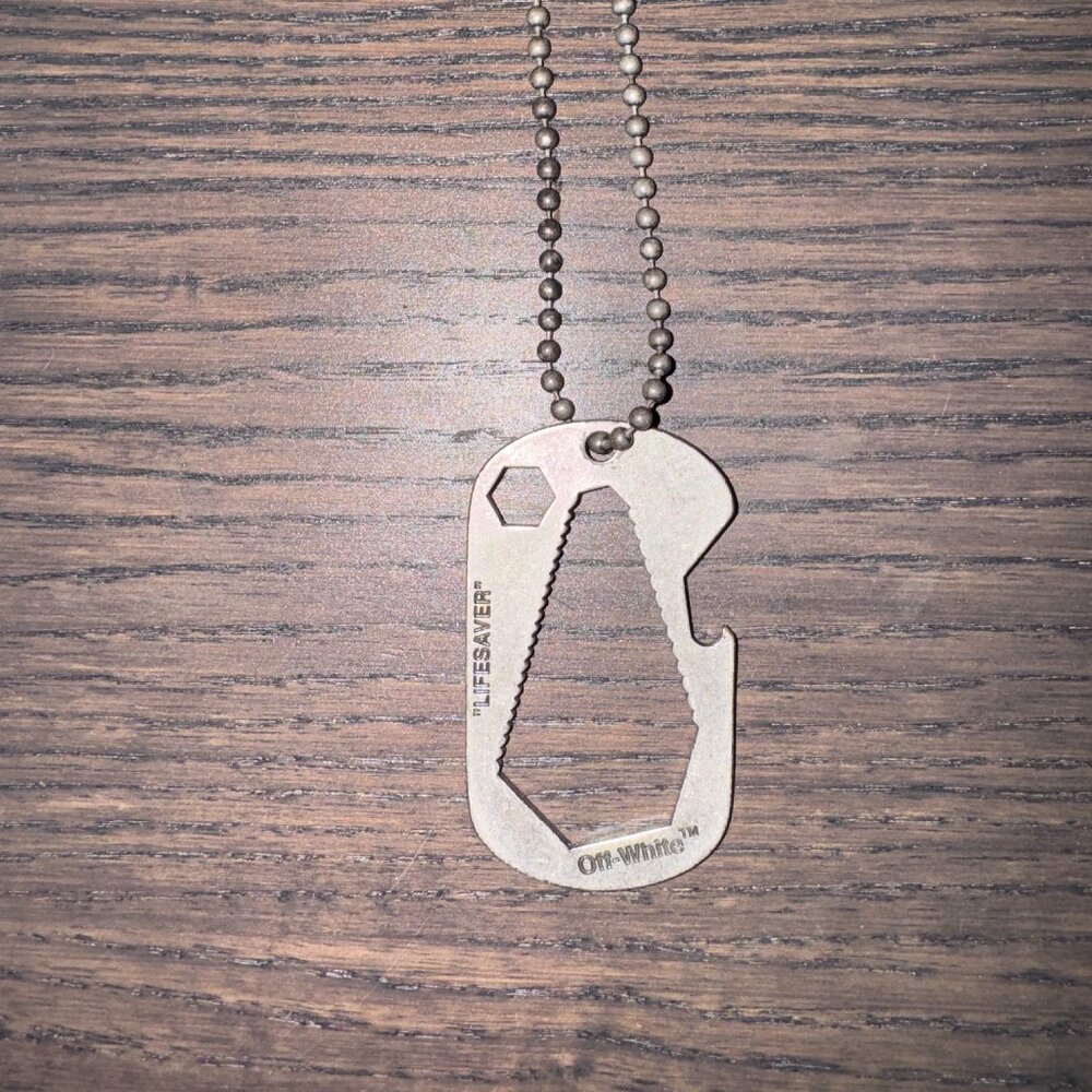 Off-White Silver Lifesaver Necklace